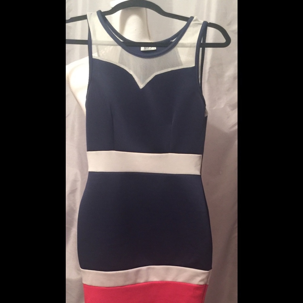 Blue S.Sell/Contact Sz.M polyester/spandex dress